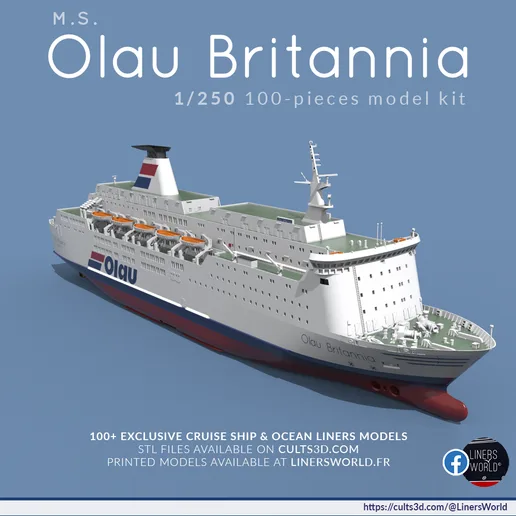 MS Olau Britannia ferry 1/250 100-pieces model kit