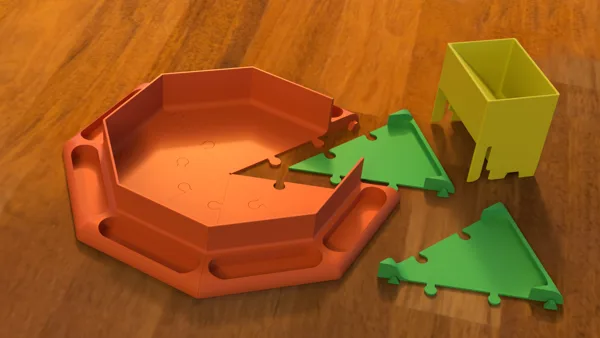 Dice Tower for Sliced Octagonal Dice Tray