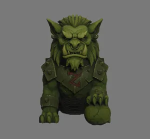 Orc FooDog - The Roaring Guardian of the Wildlands (Series 1) | Fantasy collectible figure as STL