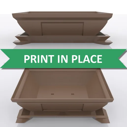 Bonsai pot with tray - Print in Place, no supports