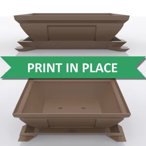 Bonsai pot with tray - Print in Place, no supports