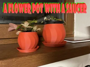 A flower pot with a tray for bouquets, bonsai