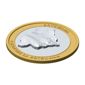 Botswana 3D Topographic Coin 85 mm – Relief Collector Token | Lefatshe La Botswana Höhenrelief-Münze