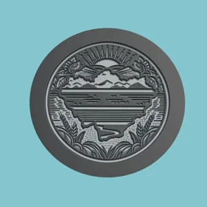 Botswana Map Medallion CNC Botswana 3d CNC Model