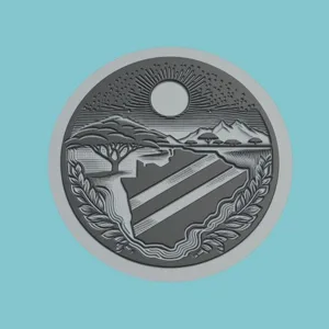 Botswana Map Medallion CNC Botswana 3d CNC Model