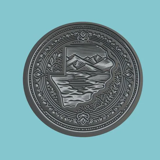 Botswana Map Medallion CNC Botswana 3d CNC Model