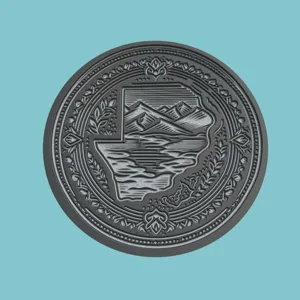 Botswana Map Medallion CNC Botswana 3d CNC Model