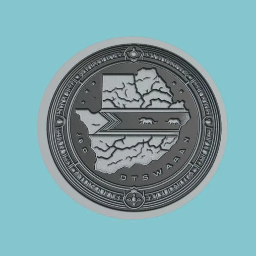 Botswana Map Medallion CNC Botswana 3d CNC Model