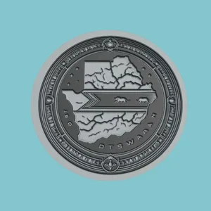 Botswana Map Medallion CNC Botswana 3d CNC Model