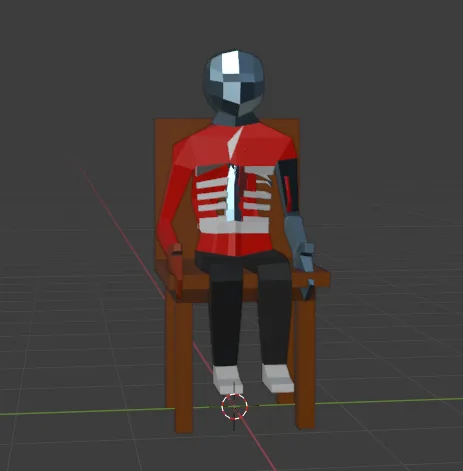 A robot sitting from the game "Reflection self"