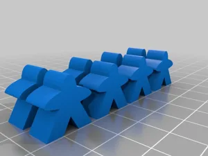 Set of 8 normal-sized Carcassonne meeples