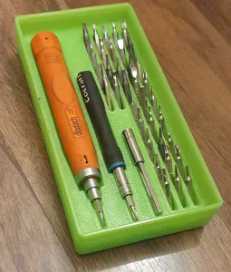 gridfinity bin for Kjell & co mini screw driver and bits