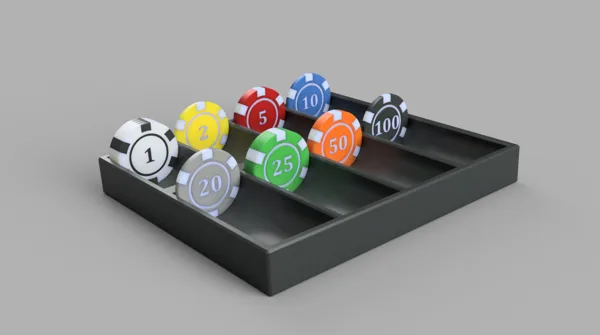 Poker, Casino chips and tray