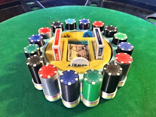 Spinning Poker Chip and Card Caddy