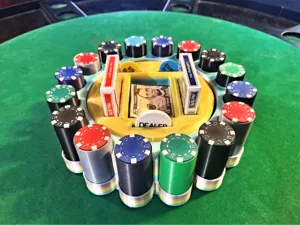 Spinning Poker Chip and Card Caddy