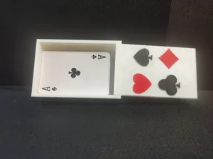 Poker Card Box with a slide lid print in place fits 55+ cards