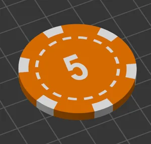 5 chip for poker game 39mm