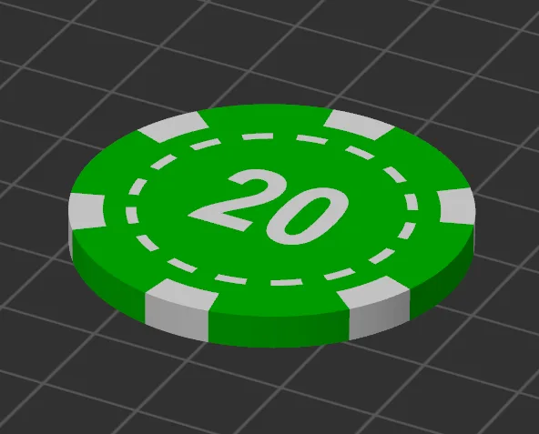 20 chip for poker game 39mm