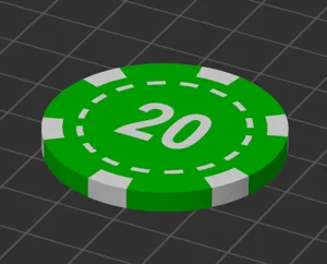 20 chip for poker game 39mm