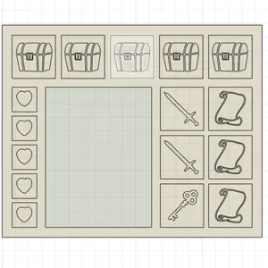 Karak inventory tableau with treasure chest fields / game map