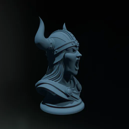 Viking Girl Battle Cry. Bust 3D Print