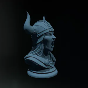 Viking Girl Battle Cry. Bust 3D Print
