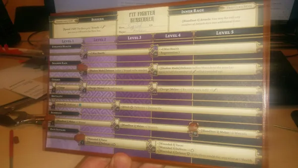 Massive Darkness class dashboard