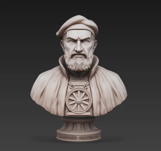 Johannes Gutenberg Bust STL – Historical Figure 3D Print Model, Statue Figurine Sculpture for 3D Printing, Collector Display