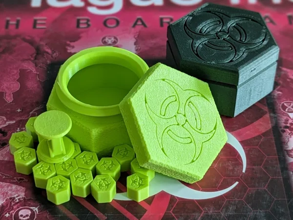Plague Inc Board Game Pieces and Container