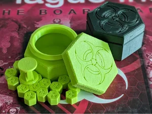 Plague Inc Board Game Pieces and Container