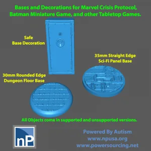 Marvel Crisis Protocol / Batman Miniature Game Bases and Safe