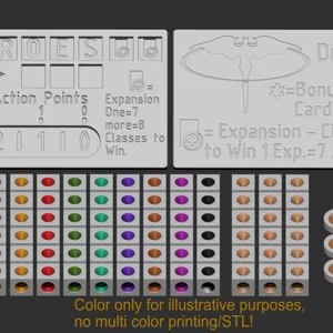 Here to Slay" Extended Multi-Counter (Action Points & Heroes & Monsters) Incl. tokens