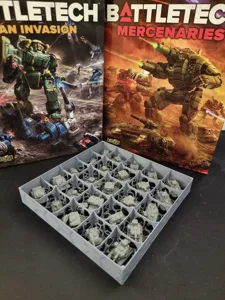 Battletech stackable vehicle (half height) storage tray 5x5 regular size
