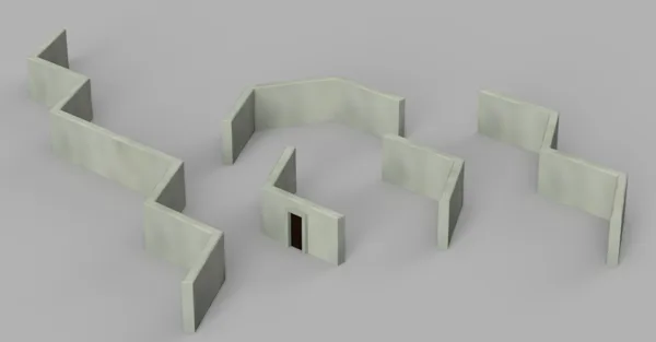 6mm scale Walls - Small Walls Collection 1 - BattleTech Compatible