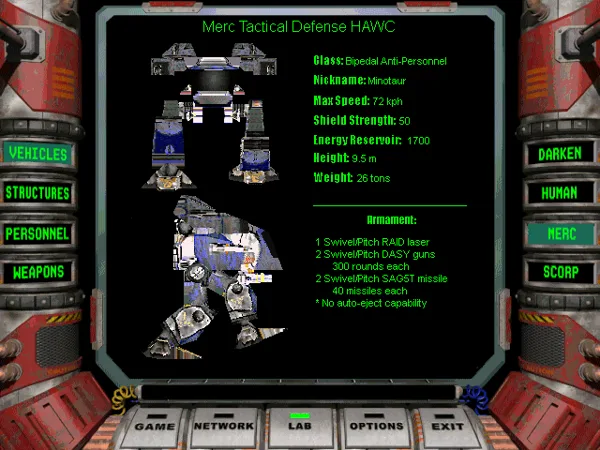 Minotaur HAWC - Battletech style figure
