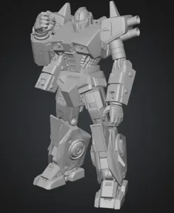 Gundam BattleTech BattleMech raising its fist
