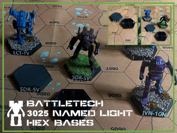 BattleTech 3025 Named Light Mech Hex Bases