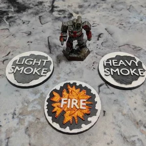 Battletech Alpha Strike Smoke and Fire Tokens