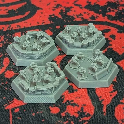 BattleTech 6mm 3D Infantry and Battle Armor Hex Bases