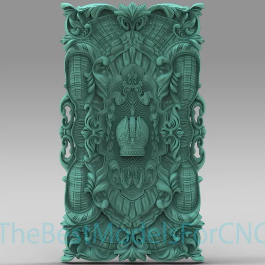 3D Model STL File for CNC Router Laser & 3D Printer Decor Crown Backgammon