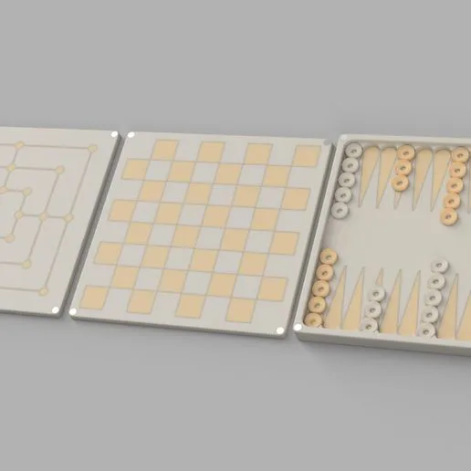 3-in-1 Board Games - Chess, Mill, and Backgammon with Pieces and Magnetic Connection