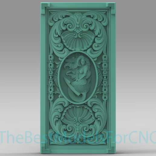 3D Model STL File for CNC Router Laser & 3D Printer Backgammon Mermaid