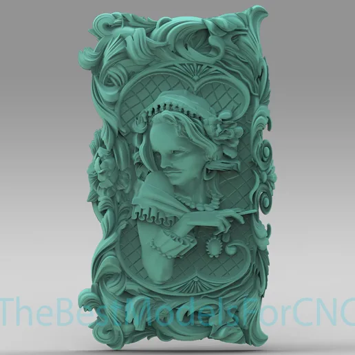 3D Model STL File for CNC Router Laser & 3D Printer Victorian Backgammon Girl