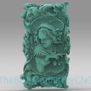 3D Model STL File for CNC Router Laser & 3D Printer Victorian Backgammon Girl