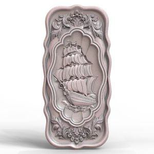 3D Model STL File for CNC Router Laser & 3D Printer Backgammon Sail ship with decor 4