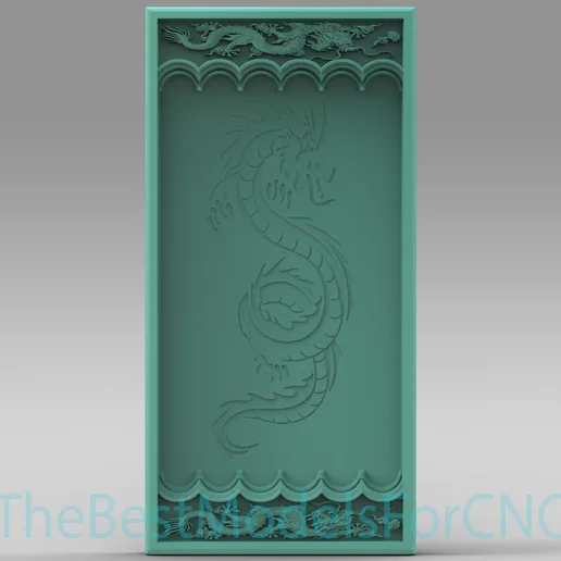 3D Model STL File for CNC Router Laser & 3D Printer Asian Backgammon Dragon