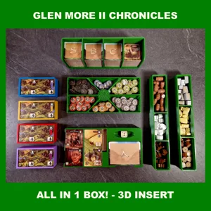 GLEN MORE II (2) CHRONICLES + HIGHLAND GAMES - INSERT, EINSATZ, INLAY, ORGANIZER (fits promos)