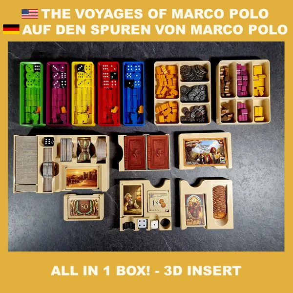 THE VOYAGES OF (Auf den Spuren von) MARCO POLO - INSERT, EINSATZ, INLAY, ORGANIZER (fits all expansions)