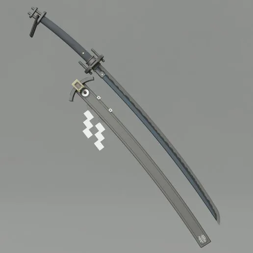 Zenless Zone Zero ZZZ Hoshimi Miyabi Katana sword and Scabbard. Video game, props, cosplay