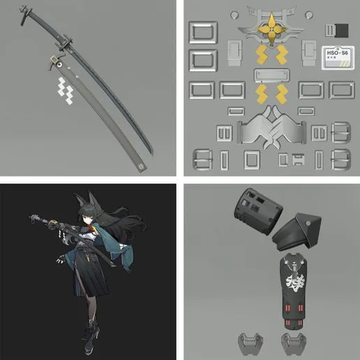 Zenless Zone Zero ZZZ Hoshimi Miyabi 3D model MEGA set. Video game, props, cosplay